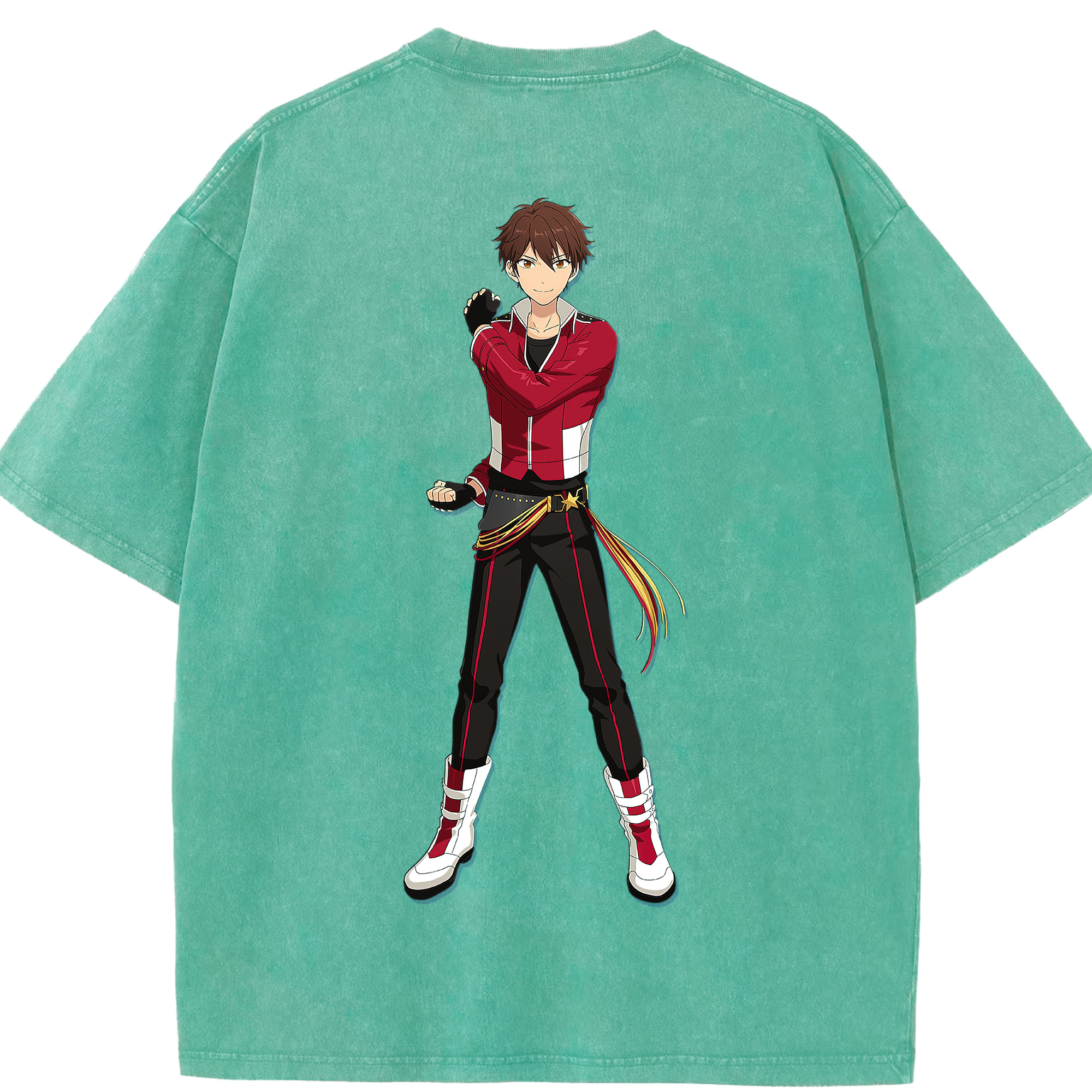 （画像用） あんさんぶるスターズ! Ensemble Stars 綿100% ヴィンテージ風 半袖Tシャツ（背面プリント）